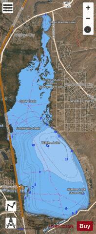 Washoe Lake depth contour Map - i-Boating App - Satellite