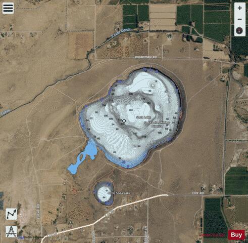 Big Soda Lake depth contour Map - i-Boating App - Satellite