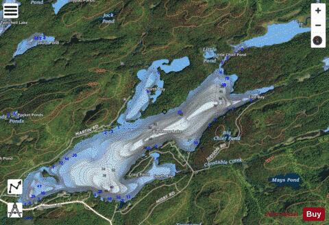Big Moose Lake depth contour Map - i-Boating App - Satellite