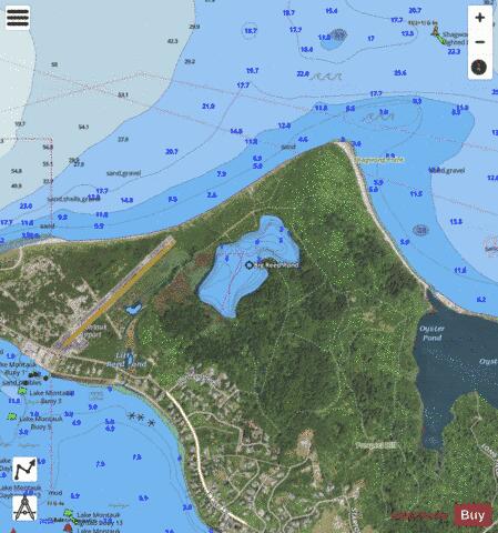 Big Reed Pond depth contour Map - i-Boating App - Satellite