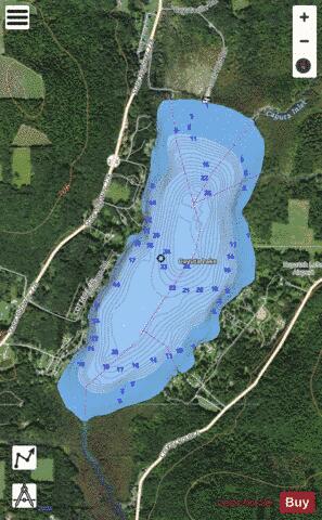 Cayuta Lake depth contour Map - i-Boating App - Satellite