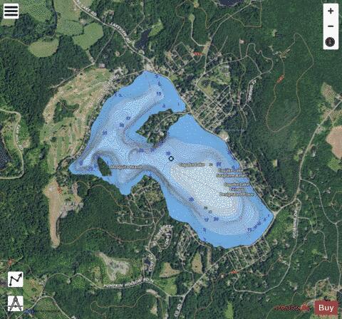 Copake Lake depth contour Map - i-Boating App - Satellite