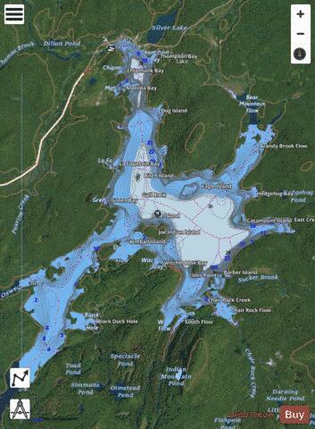 Cranberry Lake depth contour Map - i-Boating App - Satellite
