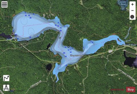 Effley Falls Pond depth contour Map - i-Boating App - Satellite