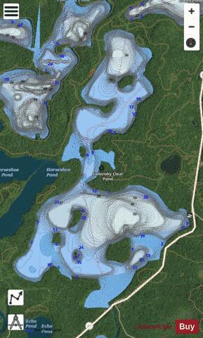 Follensby Clear Pond depth contour Map - i-Boating App - Satellite