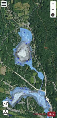 Glass Lake depth contour Map - i-Boating App - Satellite