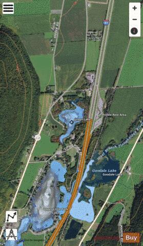 Green Lake A depth contour Map - i-Boating App - Satellite