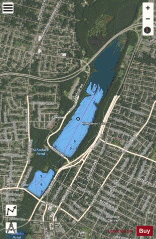Hempstead Lake depth contour Map - i-Boating App - Satellite