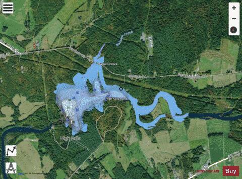 High Falls Pond depth contour Map - i-Boating App - Satellite