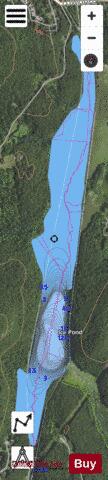 Ice Pond depth contour Map - i-Boating App - Satellite