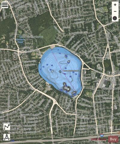 Lake Ronkonkoma depth contour Map - i-Boating App - Satellite