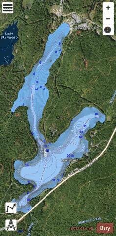 Lake Sebago depth contour Map - i-Boating App - Satellite