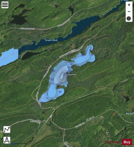 Long Pond A depth contour Map - i-Boating App - Satellite