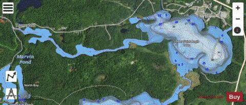 Lower St  Regis Lake depth contour Map - i-Boating App - Satellite