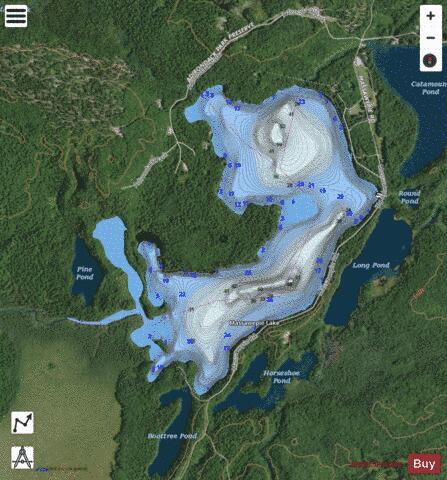 Massawepie Lake depth contour Map - i-Boating App - Satellite