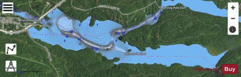 Piercefield Flow depth contour Map - i-Boating App - Satellite