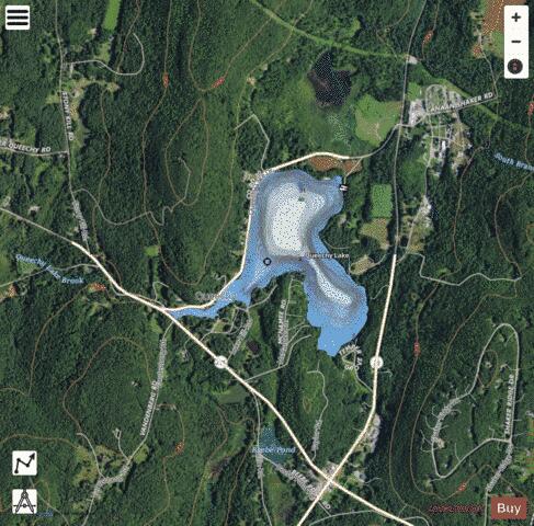 Queechy Lake depth contour Map - i-Boating App - Satellite