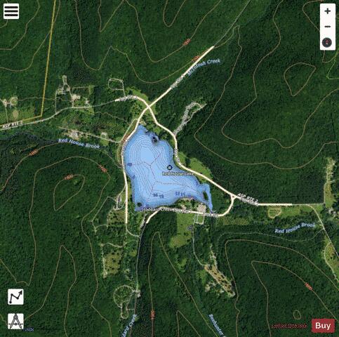Red House Lake depth contour Map - i-Boating App - Satellite