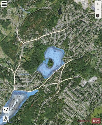 Round Lake B depth contour Map - i-Boating App - Satellite