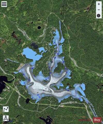 Soft Maple Reservoir depth contour Map - i-Boating App - Satellite