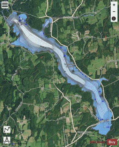 Tomhannock Reservoir depth contour Map - i-Boating App - Satellite