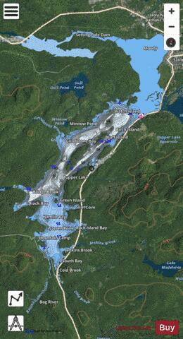 Tupper Lake depth contour Map - i-Boating App - Satellite