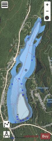 Whaley Lake depth contour Map - i-Boating App - Satellite