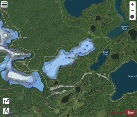 Whey Pond depth contour Map - i-Boating App - Satellite