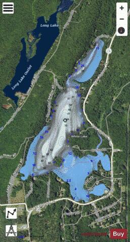 White Lake depth contour Map - i-Boating App - Satellite