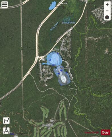 Wildwood Lake depth contour Map - i-Boating App - Satellite