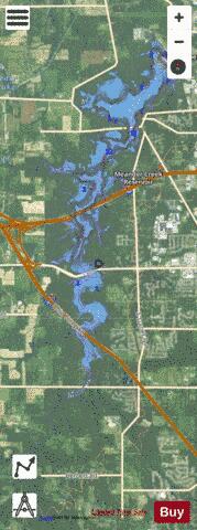 Meander Creek Reservoir depth contour Map - i-Boating App - Satellite
