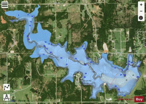 Bell Cow Lake depth contour Map - i-Boating App - Satellite