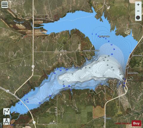 Dry Lake depth contour Map - i-Boating App - Satellite