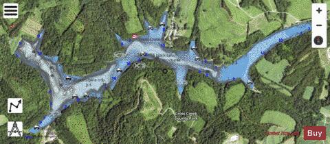 Cross Creek Lake depth contour Map - i-Boating App - Satellite