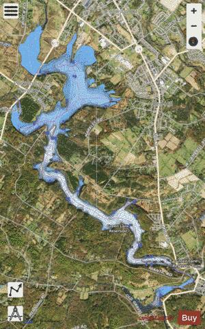 Green Lane Reservoir depth contour Map - i-Boating App - Satellite
