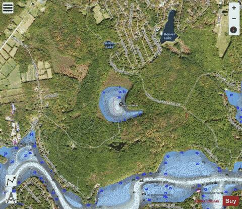 Lacawac Lake depth contour Map - i-Boating App - Satellite
