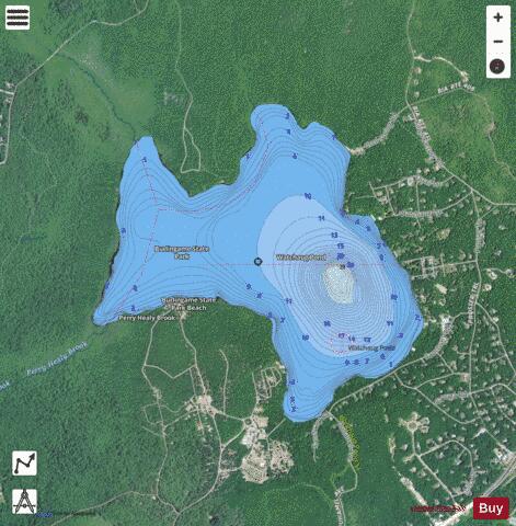 Watchaug Pond depth contour Map - i-Boating App - Satellite