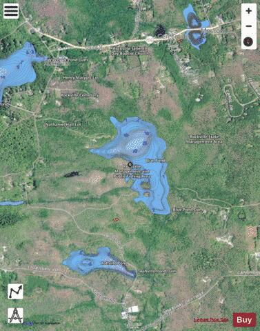 Blue Pond depth contour Map - i-Boating App - Satellite