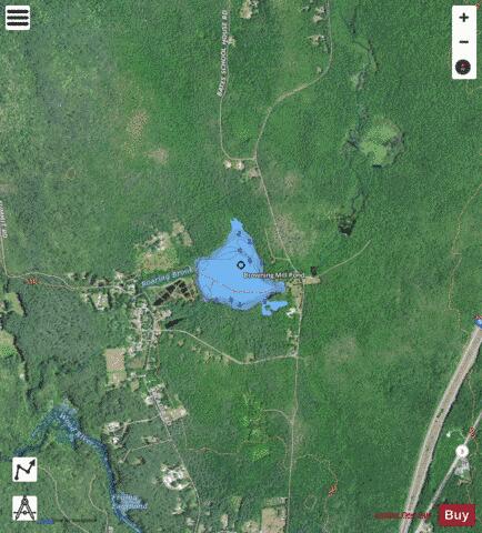 Browning Mill Pond depth contour Map - i-Boating App - Satellite