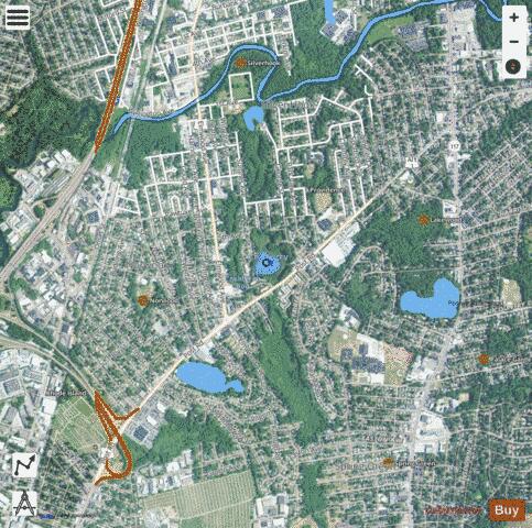 Cranberry Pond Kent depth contour Map - i-Boating App - Satellite