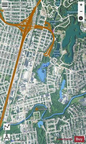 Fenner Pond Providence depth contour Map - i-Boating App - Satellite