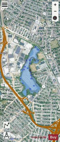 Mashapaug Pond Providence depth contour Map - i-Boating App - Satellite