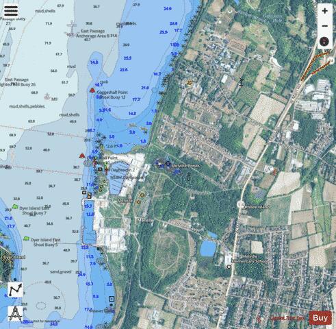 Melville Pond depth contour Map - i-Boating App - Satellite