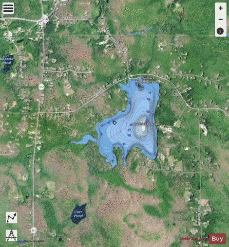 Quidnick Reservoir depth contour Map - i-Boating App - Satellite