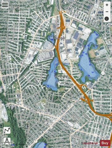 Spectacle Pond Providence depth contour Map - i-Boating App - Satellite