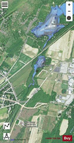 Thirty Acre Pond depth contour Map - i-Boating App - Satellite