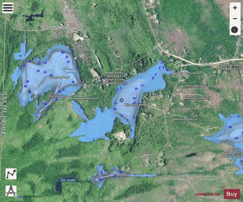 Wincheck Pond depth contour Map - i-Boating App - Satellite