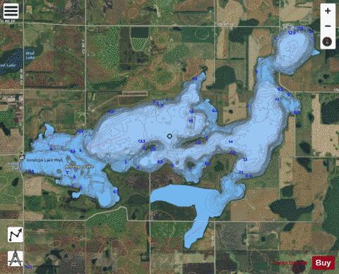 Antelope Lake / Indian Springs Lake depth contour Map - i-Boating App - Satellite