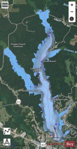 Lake Beech depth contour Map - i-Boating App - Satellite