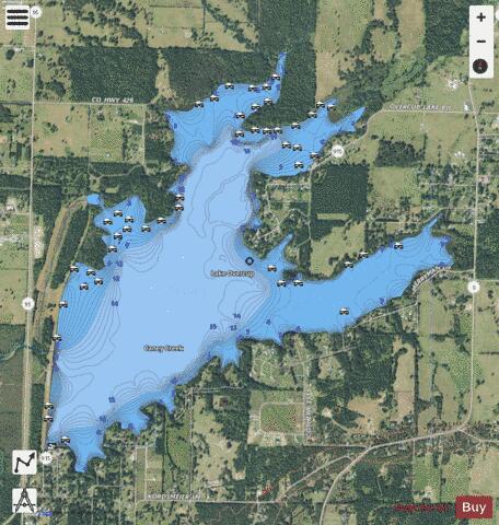 Overcup Lake depth contour Map - i-Boating App - Satellite